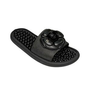 Chanel Camellia CC Mules Black Thermoplastic/PVC Slip on Slides EU 37 US 5.5-6